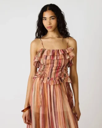 Top Shilloh com riscas multicoloridas