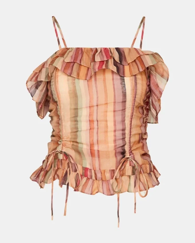 Top Shilloh com riscas multicoloridas