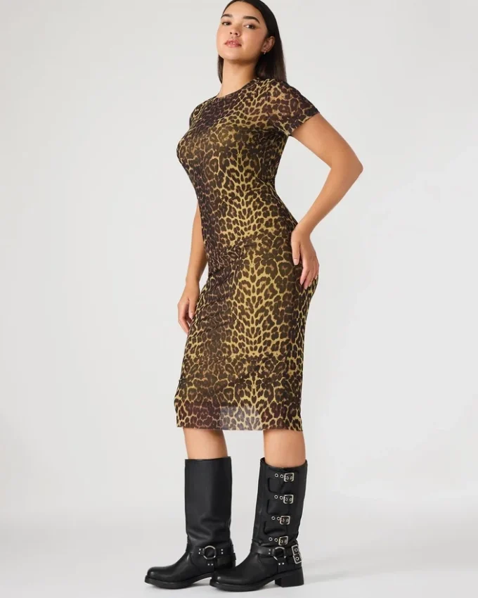 Vestido Hailee de manga curta com estampado Hot Spots