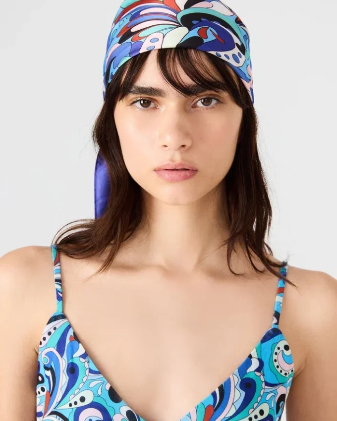 Vestido Sheila Paisley azul-petróleo